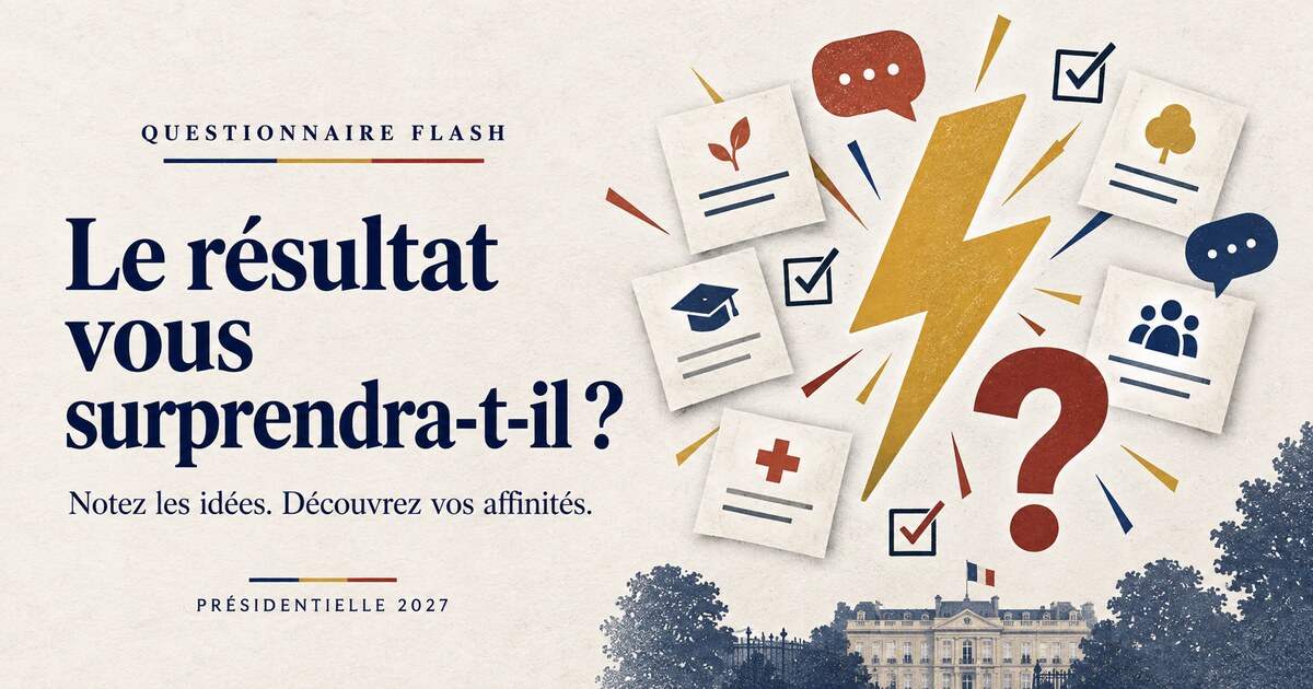 Questionnaire Flash — le résultat vous surprendra-t-il ? Notez les idées, découvrez vos affinités.